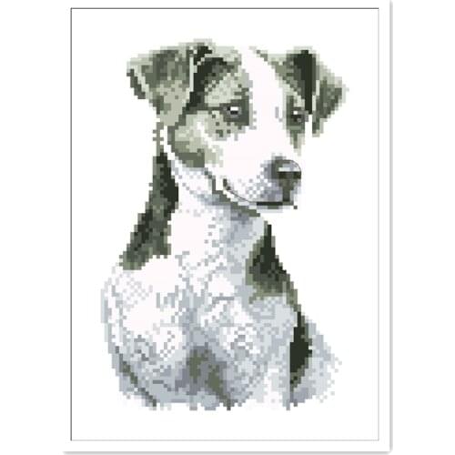Dog cross stitch kit animal package 18ct 14ct 11ct white canvas fabric cotton thread embroidery DIY handmade needlework