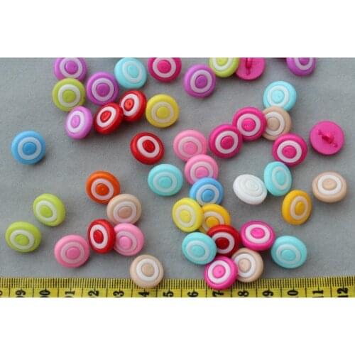 Set of 500pcs - Plastic Round Bagel Shank Children Candy Buttons variety colors 14mm for handicraft-LK0039