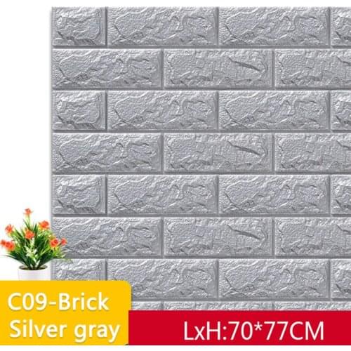 3D Brick PE Foam Wall Stickers Panels Room Decal Stone Decoration Embossed Living Room Kids Bedroom Home Decor 77*70cm