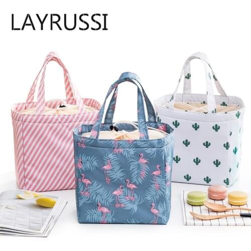 LAYRUSSI New Fresh Insulated Lunch Box For Children Portable Lunch Bag Outdoor Picnic Thermal Boxes Oxford Waterproof Thermo Bag