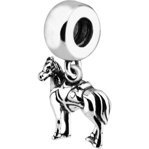 Fits for Pandora Charms Bracelets and Necklaces Maximus Horse 100% Original 925 Sterling-Silver-Jewelry Free Shipping QANDOCCI