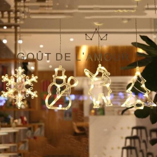 8 Types Chiristmas New Year Led Lamp Window Decoration Led Suction Cup Lamp Novel Shape For Living Room Bedroom Banquet