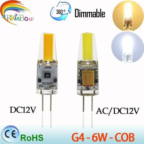 6pcs/lot G4 3W 6W LED Lamp Mini LED Bulb AC 220V DC 12V SMD COB Spotlight Chandelier High Quality Lighting Replace Halogen Lamp