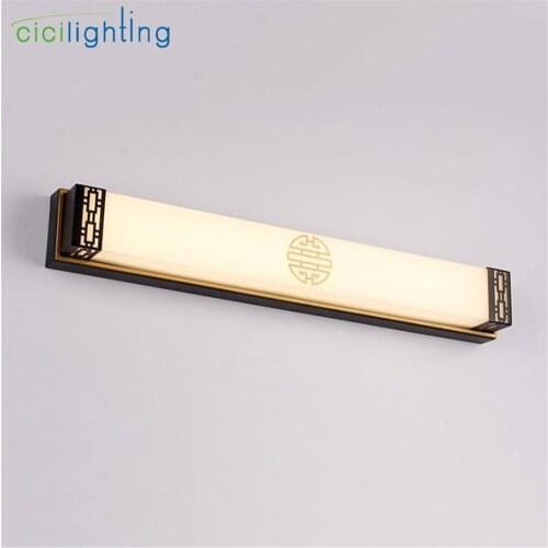 110V 220V L48cm 63cm 83cm Chinese Style Vintage LED Bronze Black Mirror Light Picture Wall Front Lighting Bathroom Lamp lighting