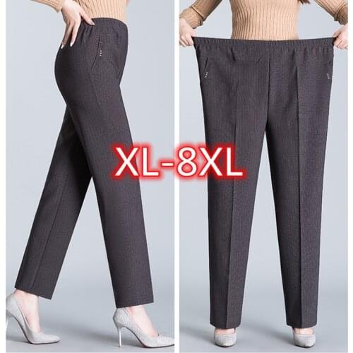 XL-8XL Oversize Casual Pants Women 2021 Long Loose Pants Hight Waist Womens New Spring/autumn Trousers Female Stretch Pants