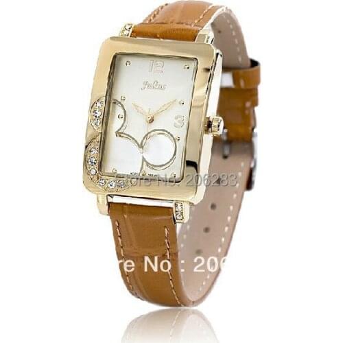 JA-447 Fashion originality quartz watch women watch leather watch with crystal 1pc+free shipping