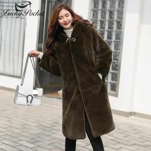 Women Winter Solid Color Loose Oversize Thick Warm Fur Leather Female Casual Fashion Plus Size Parkas Ladies Elegant Coats ML504