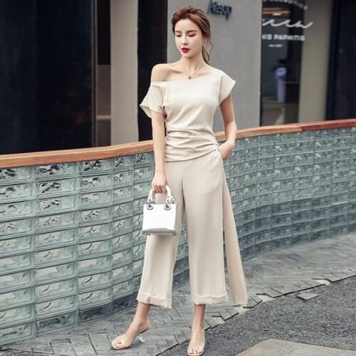 Summer Women Office Two Piece Set Casual V-neck Short Sleeve White Chiffon Shirt Top + Mint Green Lace-up Midi Skirt Set