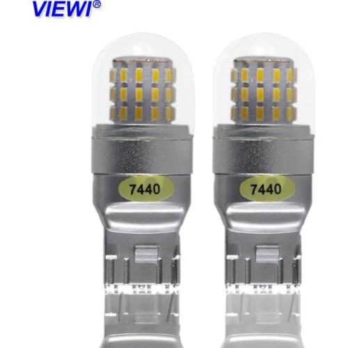 1 piece lampara 7440 t20 led bulb turn signal car reverse lights Dc 12v 24v wuper 4W white red yellow no hyper flash Auto lamp