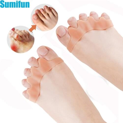 2pcs Silicone Gel Toe Separator Hallux Valgus Orthopedic Protector Thumb Corrector Spacers Bunion Relief Foot Care Tool Pedicura