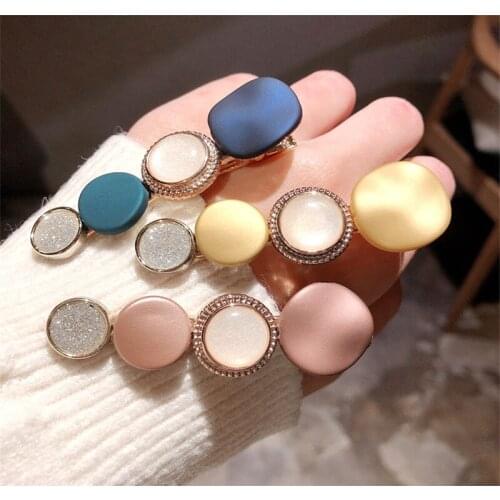 2 Pcs New Fashion Womens Girls Round Hairpins Hair Accessories Vintage Tide Harajuku Creative Macarons Hairpin Simple and Fresh