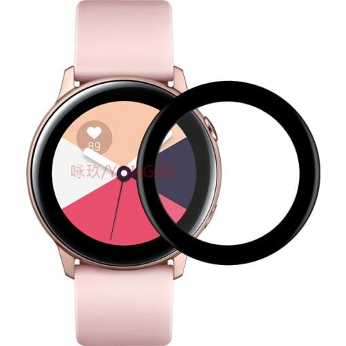 2 pcs For Samsung Galaxy Watch Active R500 3D Curved Cambered Full Cover Soft PET Film Screen Protector (Not Tempered Glass)