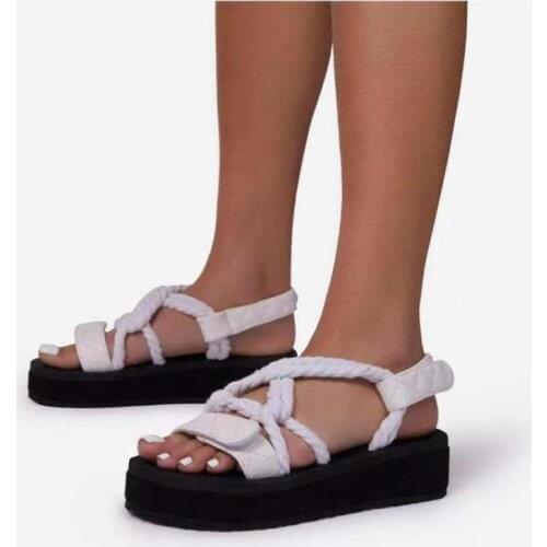 2021 Summer Womens Sandals Fashionable And Comfortable Outdoor Ladies Thick-soled Sandals Cross Straps Beach Sandals Women 43