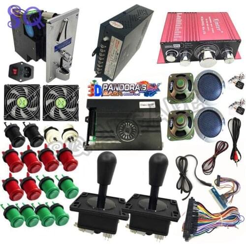 Newest Pandora Box 9D 2222 in 1 DIY Arcade Bundles Kits Parts video game board Power Supply Jamma wiring Joystick led button