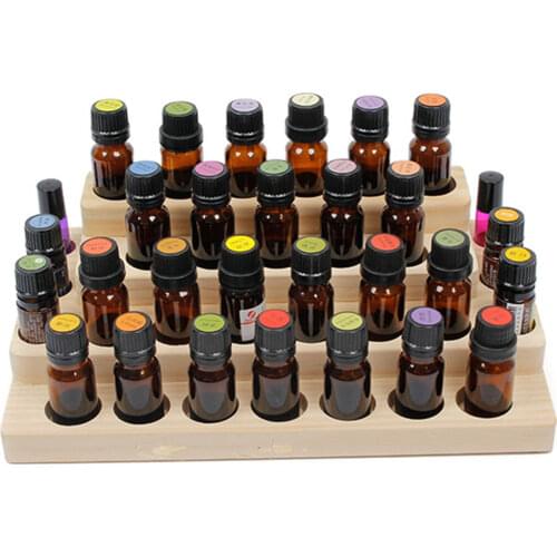4 Layer 30 Grids Essential Oils Storage Rack Wood Essential Oil Box Essential Oil Organizer Aromatherapy Bottle Essential Oil