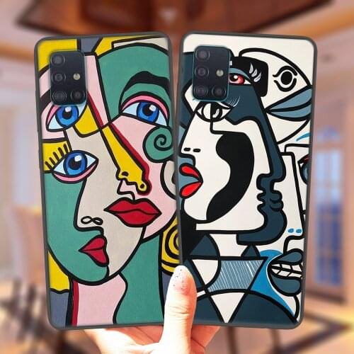 Picasso Abstract Art Silicone Phone Case Cover For Samsung Galaxy A51 A50 A71 A70 A01 A12 A10 A11 A21S A20 A30 A31 A40 A41 A7