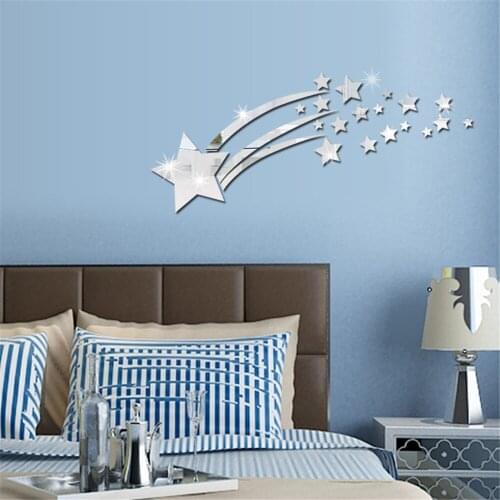 Meteor Comet Acrylic Mirror Wall Stickers Mirror Mural Bedroom Living Room Decor Home Decoration Accessories