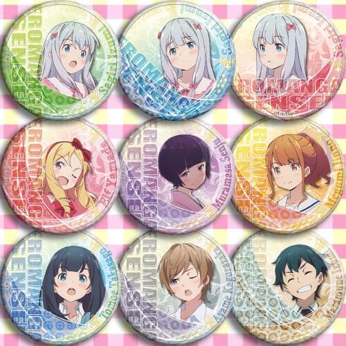Anime Eromanga Sensei Masamune Izumi Sagiri Yamada Elf Badge Cosplay Garniture Bedges For Backpack Bags Brooch Pin Boy Girl Gift