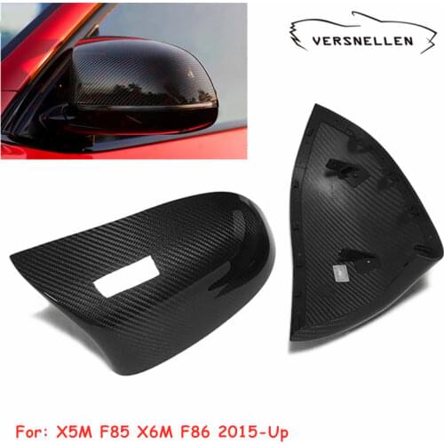 F85 Side Door Mirror Covers For BMW X5M F85 X6M F86 2015-2019 Side Wing Cover Real Carbon Fiber Mirror Caps Original Replacement