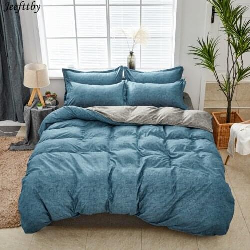 Home Textile Gray-blue Family 3-4pcs Child Adult Bedding Set Luxury Comfortable Bedclothes Duvet Cover Bed Linen Pillowcase