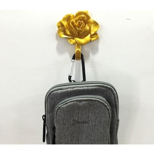 Violet rose hook waterproof nail-free seamless hook tile wall towel clothing storage hook for bathroom bedroom home decoration