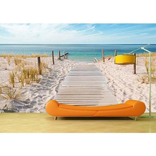Wholesales Hot Custom Art Photo Wallpaper Beach Path Wall Decoration Poster Vinyl Removable Wall Mural Wall Stickers For Bedroom