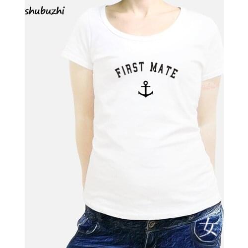 First Mate T-Shirt Sailor Tee,Anchor women t shirt,Sailing Boating Gift,Captain Shirt Fashion Style Cotton Classic tee sbz3255