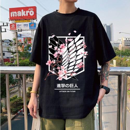 New Style Fashion Attack on Titan Levi Ackerman Mikasa Couple T-shirts Cassic Comfortable T-Shirt Oversized Unisex Loose Tshirts