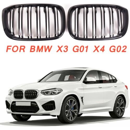 Gloss black Front Kidney Grille Slat Style Grill for For BMW X3 G01 X4 G02 FOR BMW X4 25I 30I 2018