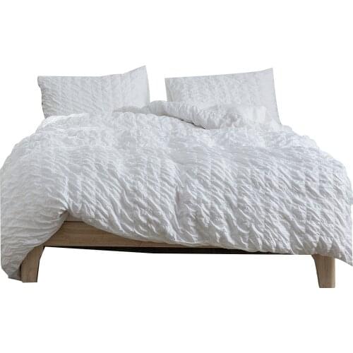 Bed cover set 3 PCs Washed Cotton Seersucker Bedding Sets Soft Comfortable Luxury Sets Quilt Duvet Covers Pillowcase King size