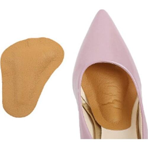 1pair Leather Orthopedic Arch Supports Forefoot Insoles For Women Shoes High Heel Massage Cushion Half Yard Pads Shoe Liners
