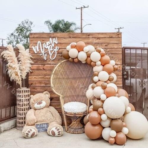 Latex Coffee COCO Balloons Arch Garland Kit Apricot DIY Latex Ballon Chain Wedding Birthday Party Backdrop Baby Shower Decor