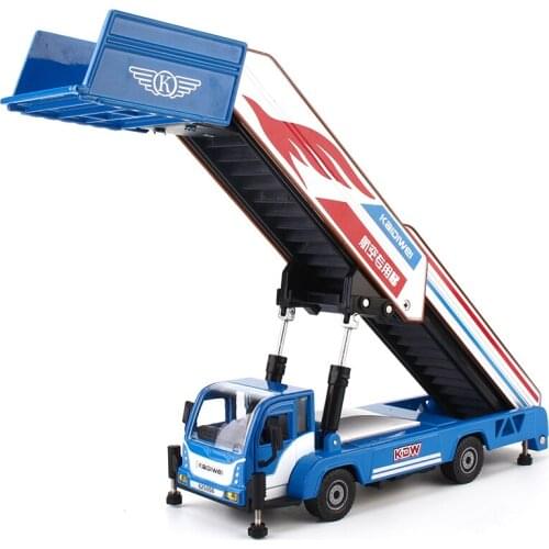 Alloy Diecast Boarding Vehicle 1:43 Aviation Road Rescue Folding Stair Telescope Safe Ladder Truck Model Collection for Kids Toy
