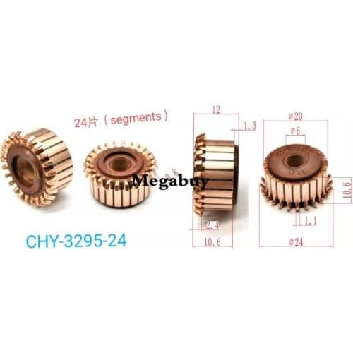 6x20x12mm 24p Copper Bars Alternator Electric Motor Commutator Copper Commutator Armature Commutator 3295-24