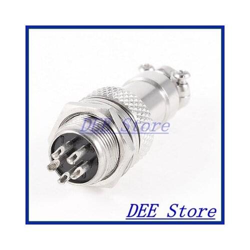 Metal GX12-5 5Pin Male 12mm Screw Type Cable Panel Connector Aviation Plug