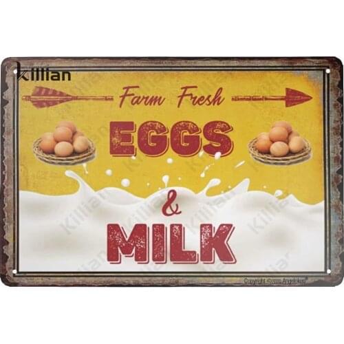 Egg Cartoon Metal Plaque Flower Food Advertising Tin Sign Home Decoration Wall Metal Plate Metal Poster Bar Club Decoration