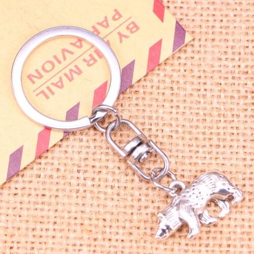 Fashion Keychain 24x15mm bear california state flag Pendants DIY Men Jewelry Car Key Chain Ring Holder Souvenir For Gift