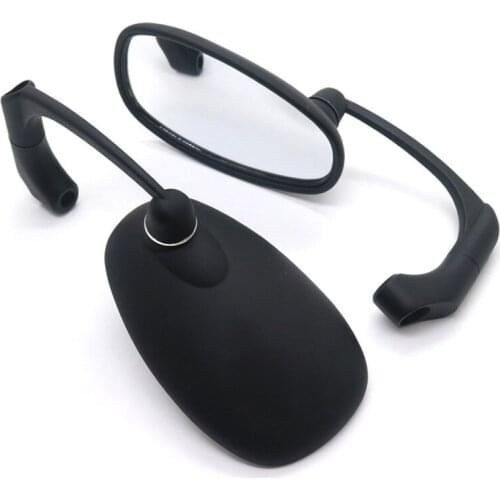 Motorcycle Black L-Bar Retro Oval Rearview Side Mirror For Gn/ Cg Cafe Racer Custom