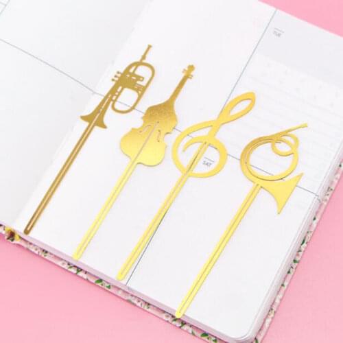 Four Western Style Style Musical Instruments Metal Bookmarks Creative Music Symbols Bookmark Office Stationery School Supplies