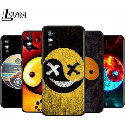 Anti-Fall Soft Black Cover Graffiti Yin Yang For Xiaomi Redmi 10X 5G 9C 9A 9 K20 8A 8 7A 7 S2 6A 6 Matte Phone Case