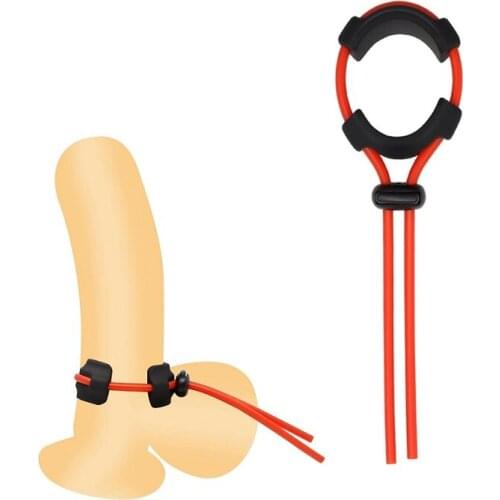 Soft silicone adjustable Ball Stretcher Scrotum Bondage cock Ring Male Ejaculation Delay time Stretchable BDSM Sex Toys for man
