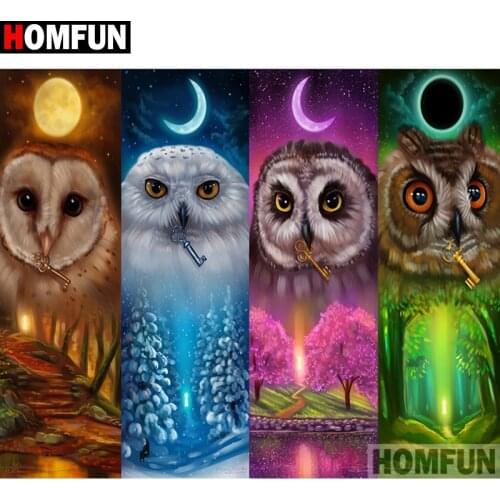 HOMFUN 3D Diamond Painting "Cartoon owl" DIY Full Rhinestones Drill Cross-stitch Kits Square Round Diamond Embroidery A20000