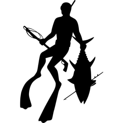LLY-1723 Harpoon Fishing Diving Decal PVC Classic Decorative Personality Waterproof Sunscreen Sticker Can Be Customized Color