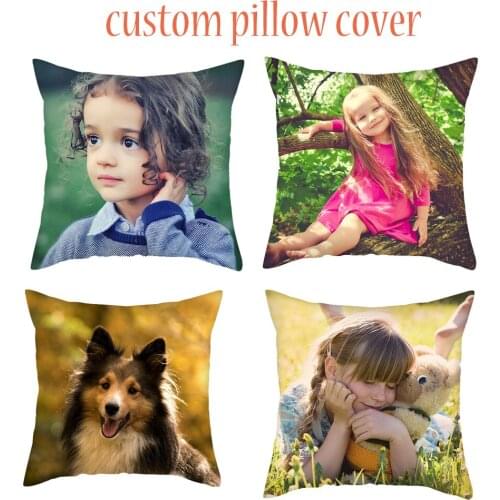 Customization Picture Printed Cushion Cover Pet Personal Life Photos Pillow Cover Customize Gift Pillow Case 2020 New