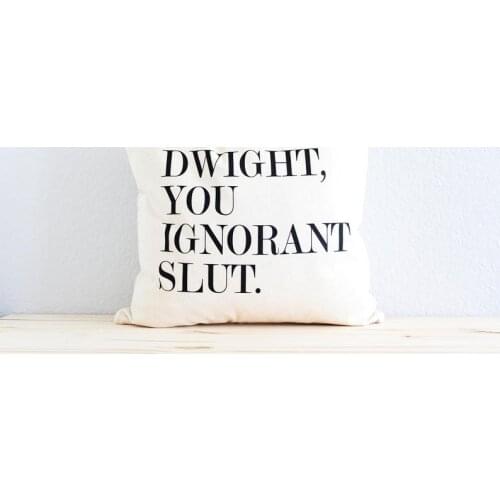 Cotton Linen Throw Pillow Case - Dwight, You Ignorant S…" Home Decor Wedding Gift Engagement Present Housewarming Gift
