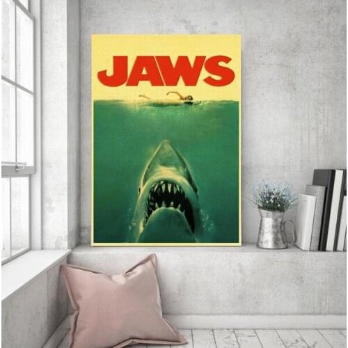 Wholesale E.T. /JAWS/The Termina/Jurassic Park Spielberg Movie Posters Retro Wall Posters Art Printed Painting