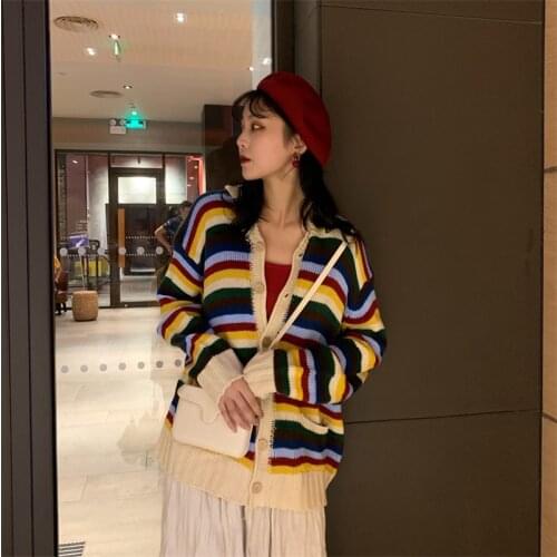 Autumn Cute Knit Cardigan Women Sweater 2020 Winter WomenS Thick Cardigan Sweater Women Heavy Button Cozy Warm Sweater Female