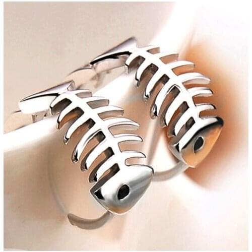 925 Sterling Silver Fish Bones Stud Earrings For Women Girl Hypoallergenic Jewelry