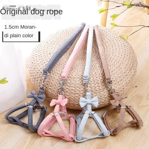 Small Pet Dog Harness And Leash 4 Colors Nylon Adjustable Pet Traction Belt Cat Dog Accessories Halter Dog Collar