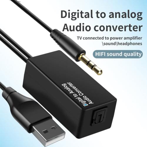 D15 Digital to Analog Audio Converter with USB Power DAC Digital SPDIF Optical Coaxial to Analog 3.5mm USB DAC Audio Decoder